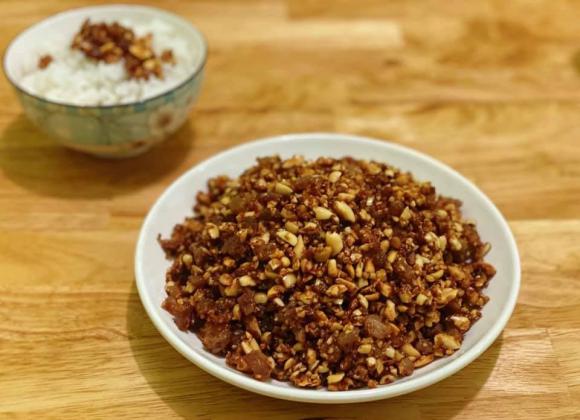 thịt heo băm xào cùng đậu phộng, món ngon từ thịt heo, thịt heo băm xào