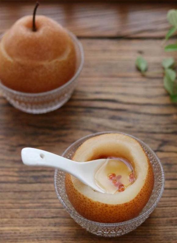 lê hấp, giảm ho, quả lê, chữa ho