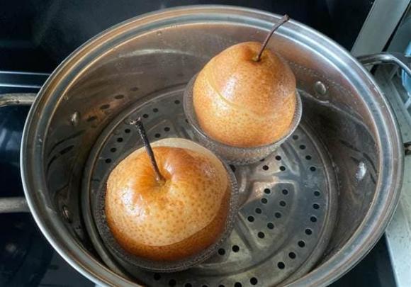 lê hấp, giảm ho, quả lê, chữa ho