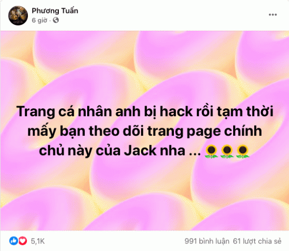Jack, trang cá nhân, bốc hơi, sao Việt