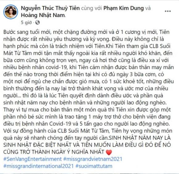Miss Grand International 2021, Nguyễn Thúc Thùy Tiên, sao Việt