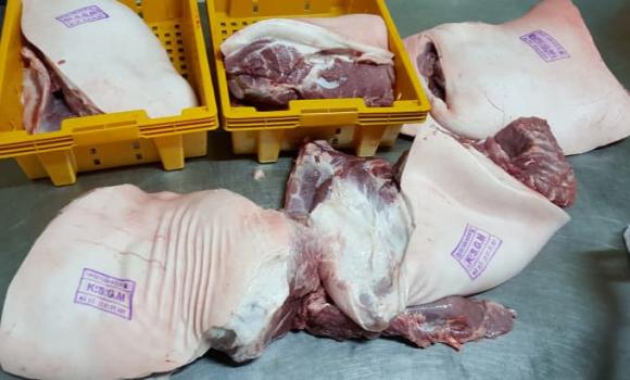 dấu kiểm định, thịt lợn, an toàn thực phẩm, có ăn được vết mực dấu kiểm định trên thịt