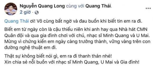 NS Quang Thái, nhạc sĩ Quang Minh, sao việt