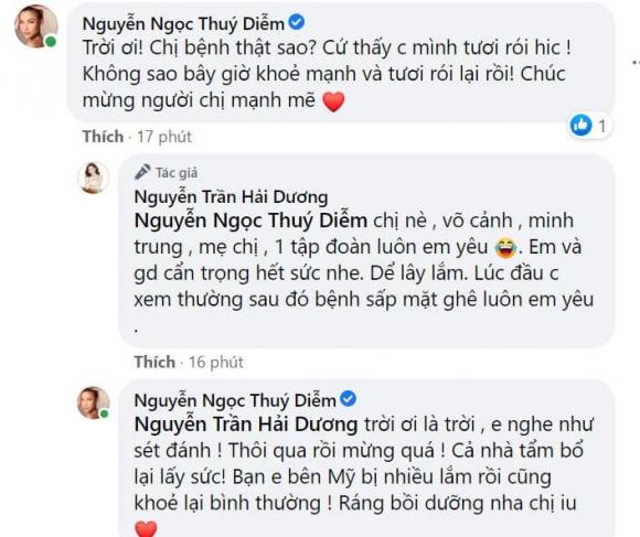 Hoa hậu Nguyễn Trần Hải Dương, Sao Việt, Nhiễm Covid-19