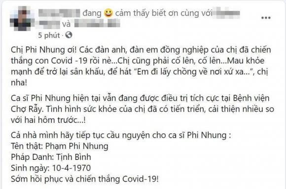 Phi Nhung, Sao Việt, Nữ ca sĩ mắc Covid-19