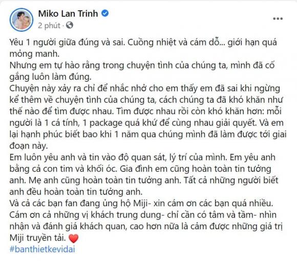 Miko Lan Trinh, bạn trai chuyển giới Miko Lan Trinh, ca sĩ Miko Lan Trinh
