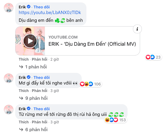 Erik, sao Việt, sống ảo, spam, link 18+, drama,