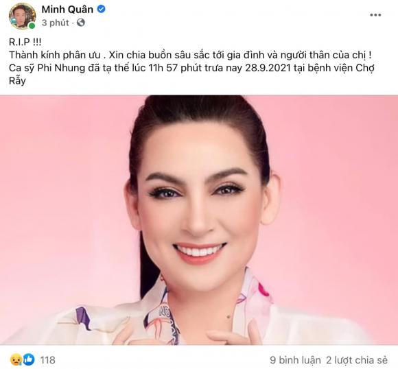 ca sĩ Phi Nhung, sao Việt, phi nhung qua đời, qua đời vì covid
