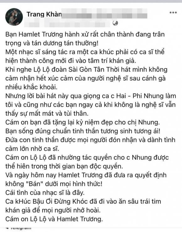 Hamlet Trương, Nam nhạc sĩ, Phi Nhung, Qua đời