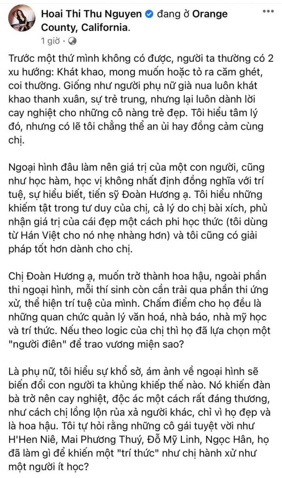 thu hoài, tiến sĩ Đoàn Hương, phát ngôn gây sốc, người đẹp, sao việt, showbiz Việt