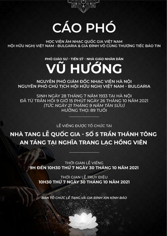 Mc Anh Tuấn, Nhà giáo Nhân dân Vũ Hướng, Sao Việt, Qua đời