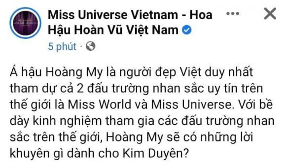 Hoa hậu Hoàn vũ Việt Nam, á hậu Kim Duyên, á hậu Hoàng My, sao Việt