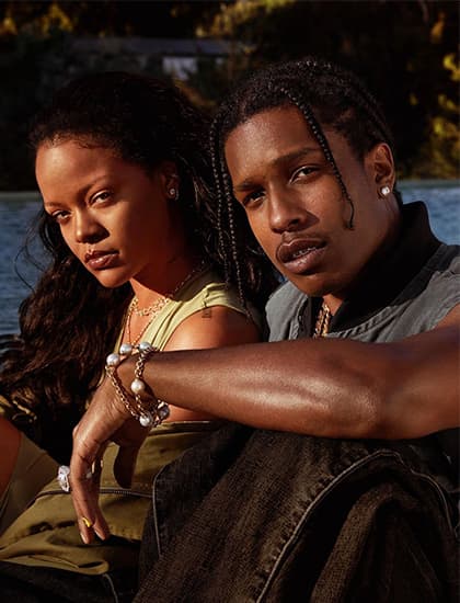 Ca sĩ Rihanna và bạn trai A$AP Rocky.
