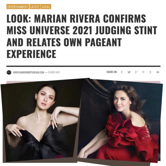 marian rivera, miss universe 2021, giám khảo, mỹ nhân đẹp nhất philippines 