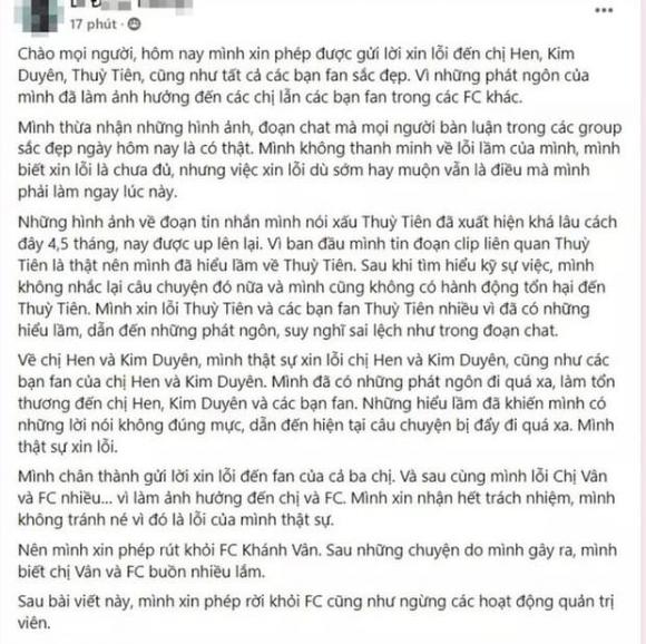 Lộ tin nhắn trưởng FC Hoa hậu Khánh Vân đòi chết sau lùm xùm nói ...