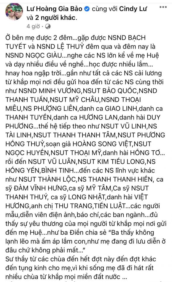 NSƯT Thanh Kim Huệ, nghệ sĩ Gia Bảo, NS Thanh Điền, sao Việt