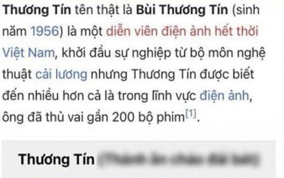Diễn viên Thương Tín, tài tử Thương Tín, sao Việt