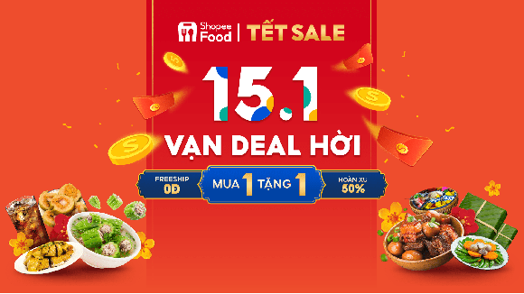 ShopeeFood Tết Sale – Vạn Deal Hời, ShopeeFood, tiệc đón năm mới