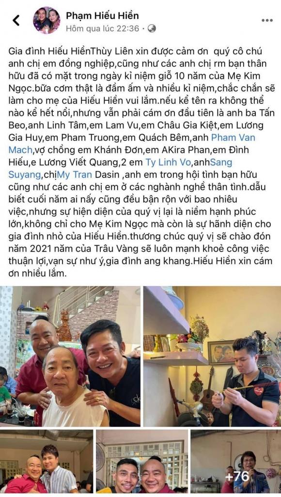 Hiến Hiền, Sao Việt, Cố nghệ sĩ Kim Ngọc, Diễn viên 
