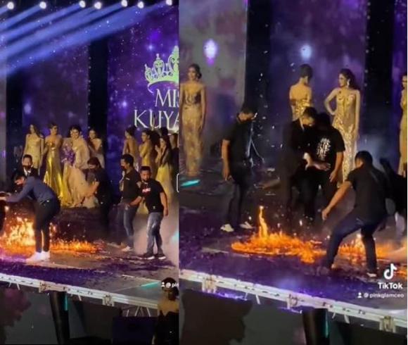 Miss Kuyamis 2022, hoa hậu, sân khấu hoa hậu bị cháy