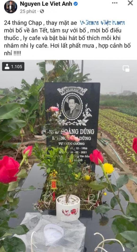 Việt Anh đến thăm mộ NSND Hoàng Dũng vào những ngày cận Tết