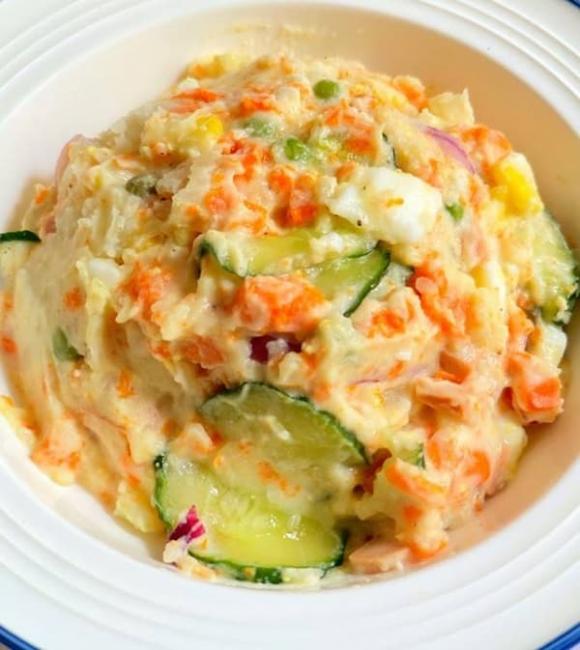 salad khoai tây nghiền trứng, món salad ngon, món ngon mỗi ngày 