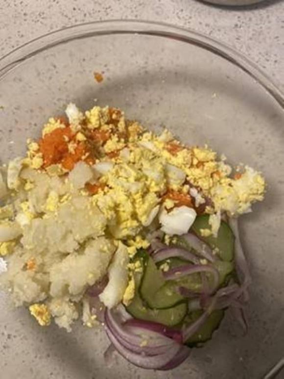 salad khoai tây nghiền trứng, món salad ngon, món ngon mỗi ngày 