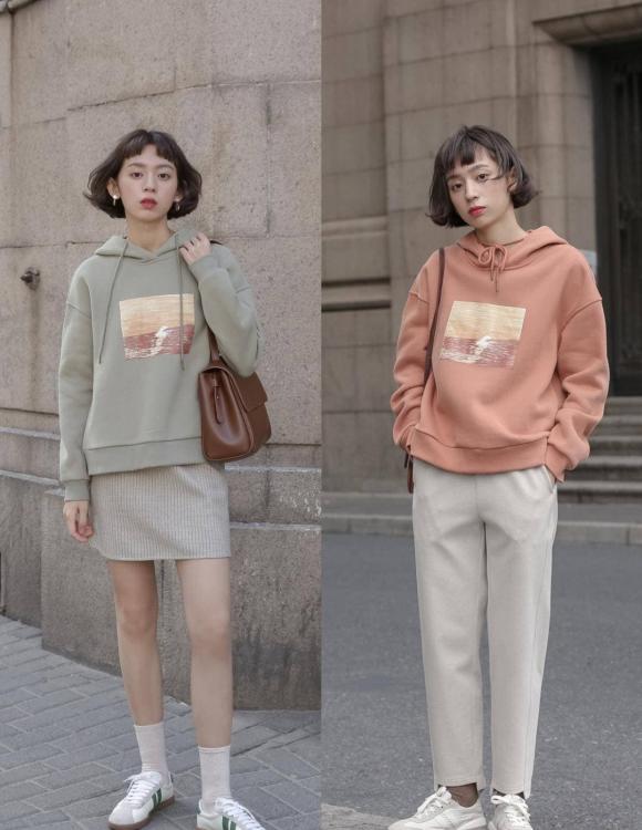 thời trang đẹp, thời trang, cách mặc áo hoodie đi chúc Tết
