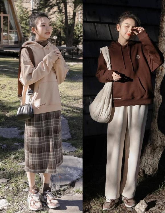 thời trang đẹp, thời trang, cách mặc áo hoodie đi chúc Tết