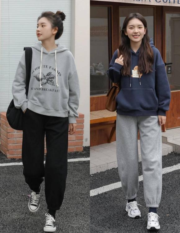 thời trang đẹp, thời trang, cách mặc áo hoodie đi chúc Tết