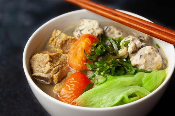 bún mọc, bún sườn, món ngon 