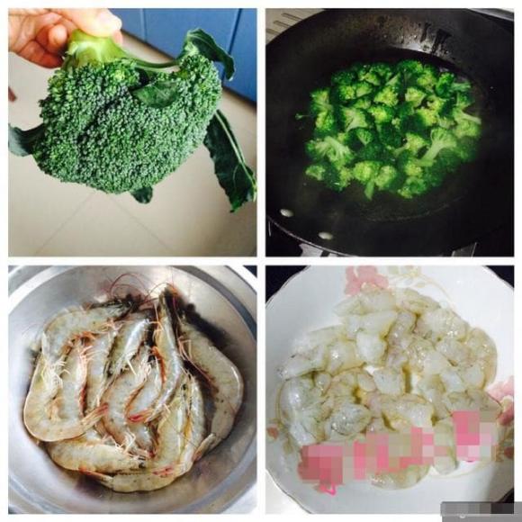 tôm, súp lơ xanh, bông cải xanh, dạy nấu ăn