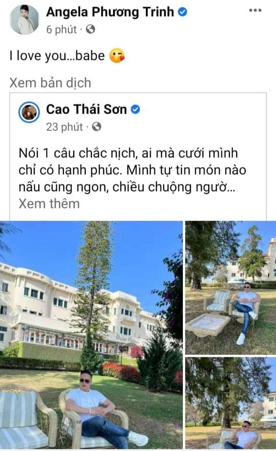 Angela Phương Trinh chia sẻ lại bài viết của Cao Thái Sơn và bày tỏ tình cảm dành cho anh