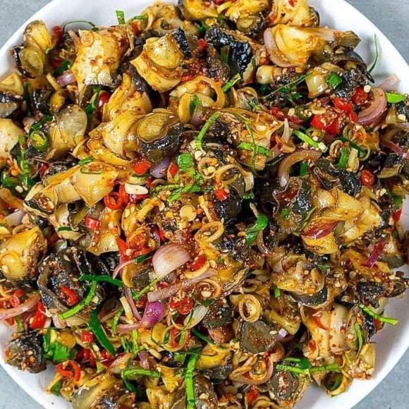 ốc bươu trộn kiểu Thái, công thức ốc bươu trộn kiểu Thái, món ngon từ ốc bươu