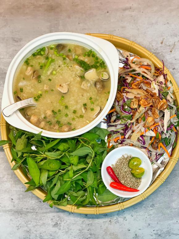 cháo gà, món cháo, món ngon từ thịt gà