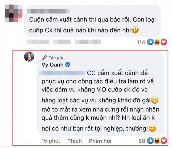 Vy Oanh đã đáp trả cực gắt trước lời "mỉa mai" của anti-fan.