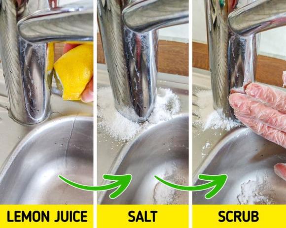 muối, làm sạch bằng muối, tác dụng của muối làm sạch, mẹo vặt, mẹo nhà bếp, làm sạch đồ dùng nhà bếp bằng muối