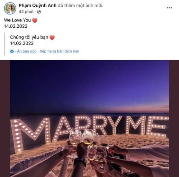 Phạm Quỳnh Anh được "tình trẻ" cầu hôn vào đúng ngày Valentine.