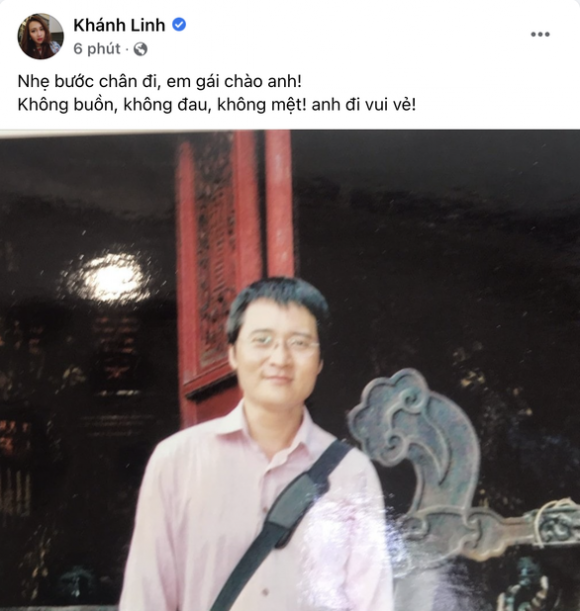 Ca sĩ Khánh Linh đau buồn thông báo tin anh trai qua đời trên trang cá nhân