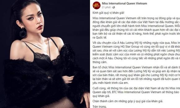 lương mỹ kỳ, hoa hậu chuyển giới, sao việt, miss international queen vietnam