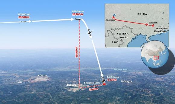 rơi máy bay ở trung quốc, máy bay chở 132 người, máy bay rơi, tai nạn hàng không, chuyến bay MU5735