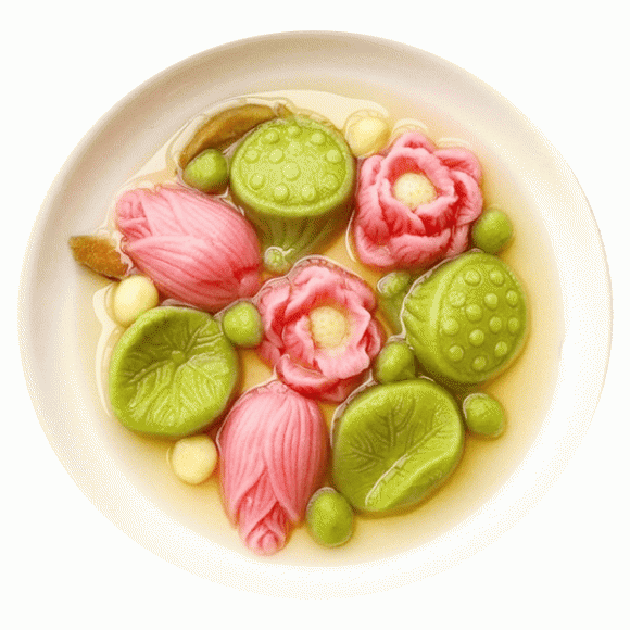 bánh trôi hoa sen, chè trôi nước hoa sen, cách làm bánh trôi hoa sen, món ngon 