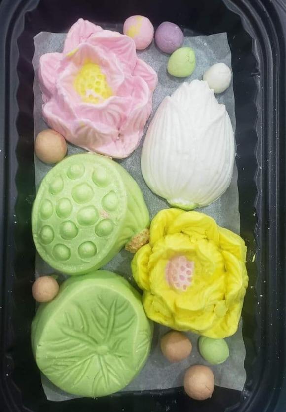 bánh trôi hoa sen, chè trôi nước hoa sen, cách làm bánh trôi hoa sen, món ngon 