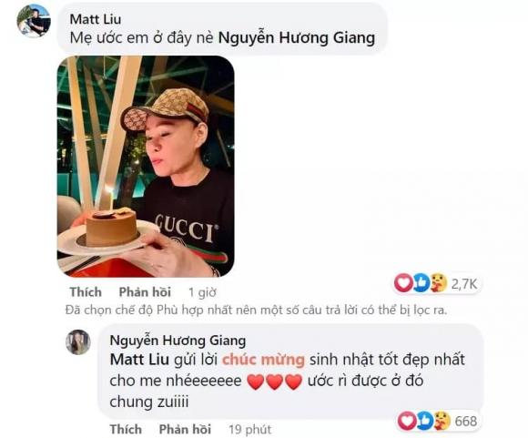 Hương Giang, Matt Liu, sao Việt