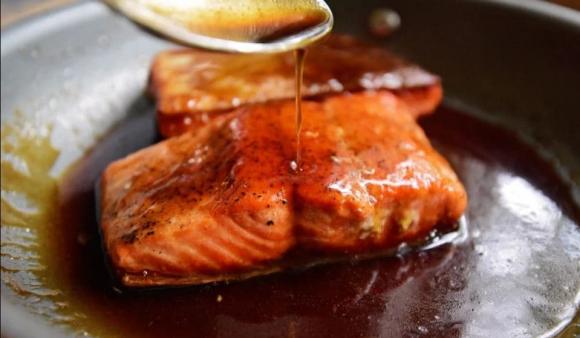 cá hồi, cá hồi sốt chanh mật ong, món ngon 
