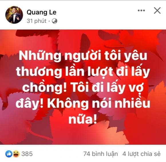 ca sĩ quang lê, người ấy, sao việt