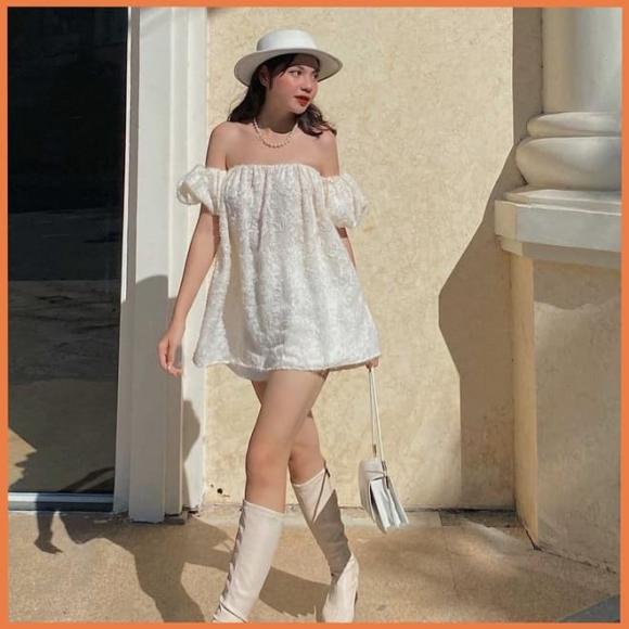 Đầm trễ vai, thời trang hè 2022, thời trang nữ