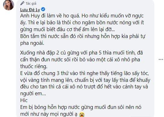 Lưu Đê Ly, Lưu Đê Ly bị bỏng, sao việt 