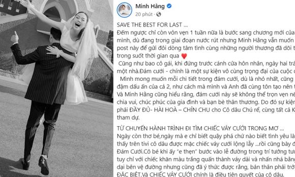 minh hằng, sao việt, minh hằng kết hôn, cao thái hà 