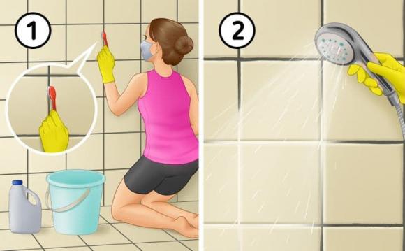 vệ sinh đường chỉ gạch, vệ sinh nhà tắm, cọ rửa nhà tắm 